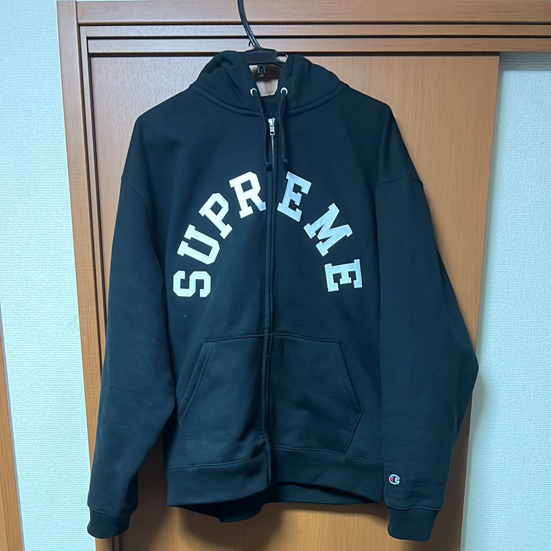 Supreme x Champion Zip Up Hooded Sweatshirt "Black"