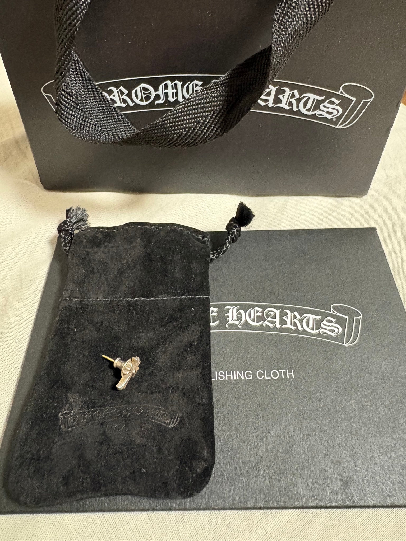 Chrome Hearts # 2 CH Cross Fat Stud Earrings "Silver"