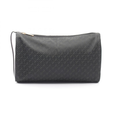ロエベ LOEWE アナグラム セカンドバッグ クラッチバッグ バッグ キャンバス レザー レディース ブラック系 / グリーン系 【中古】