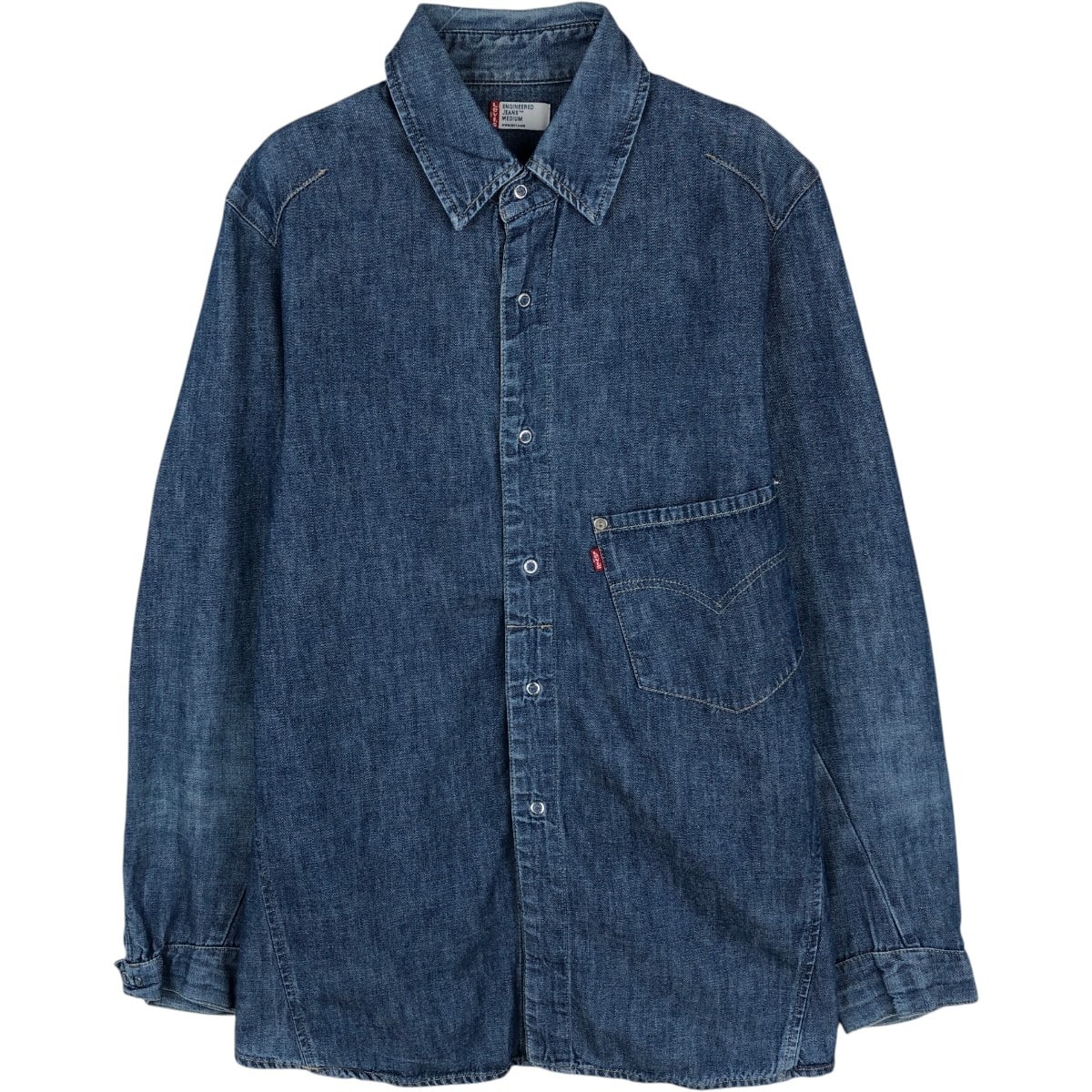 古着 00年代 リーバイス Levi's ENGINEERED エンジニアード 長袖 デニムシャツ ボックスシャツ メンズM相当/eaa672364