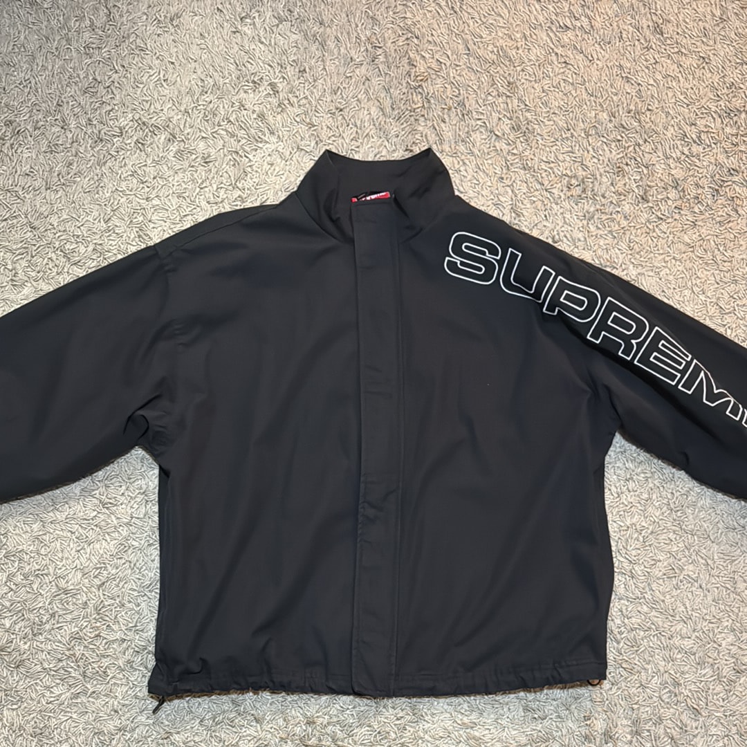 Supreme Spellout Embroidered Ripstop Track Jacket "Black"