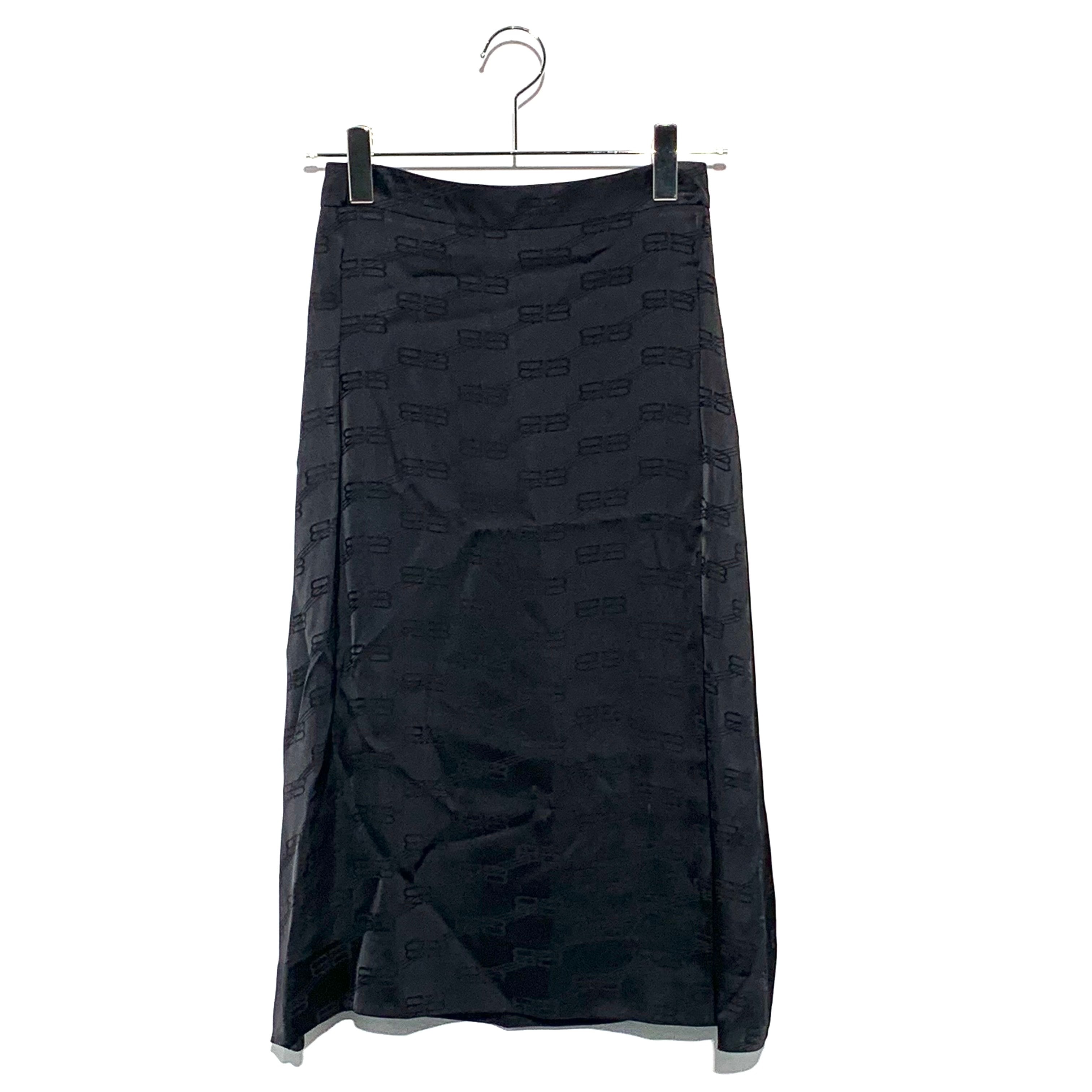 BALENCIAGA 746133 TM068 BBロゴ スカート 36