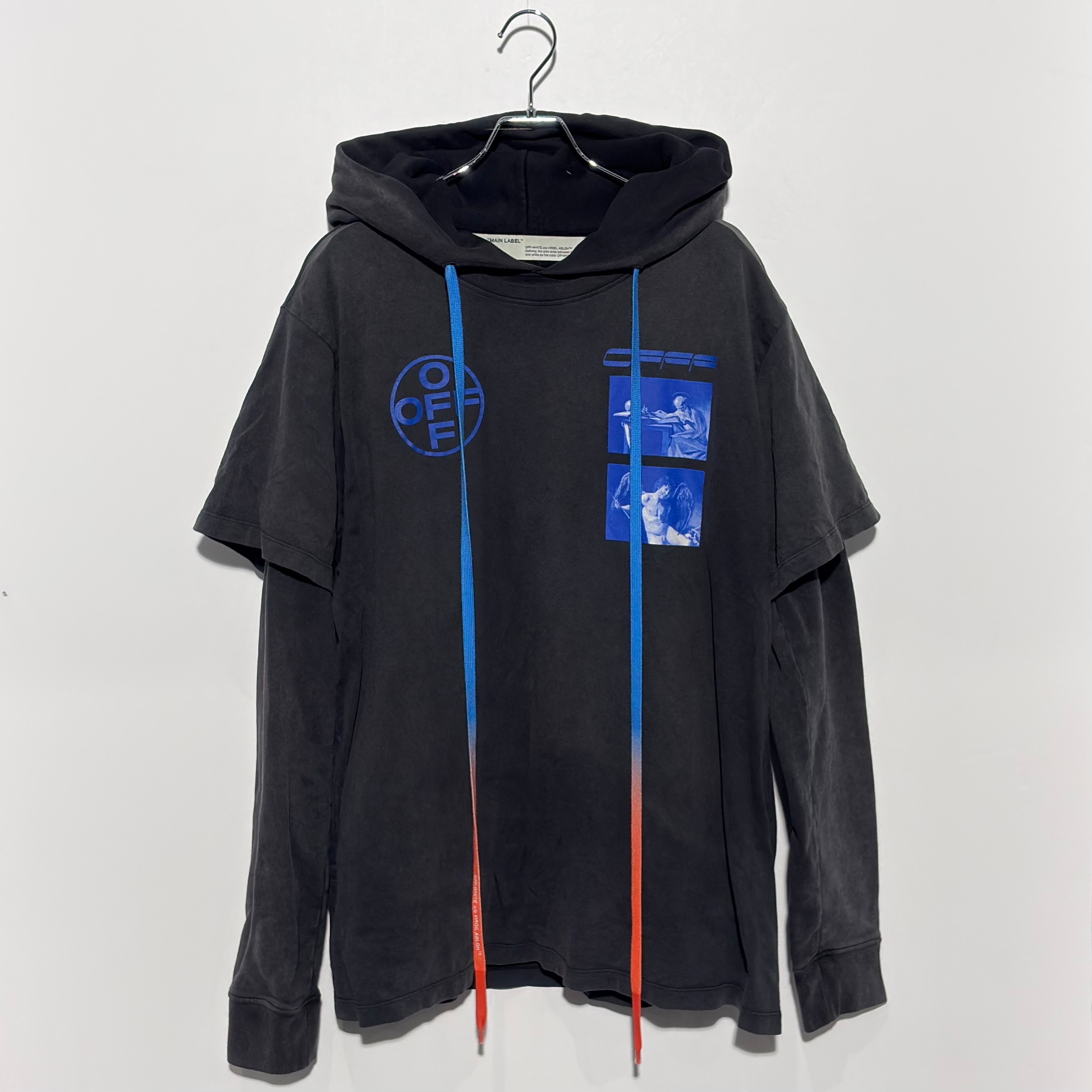 OFF-WHITE 19AW Hardcore Caravaggio Double Tee Hood Black
