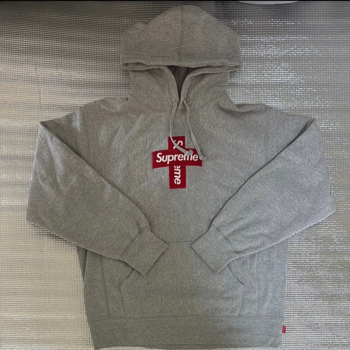 Supreme Cross Box Logo Hooded Sweatshirt "Grey"