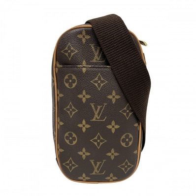 LOUIS VUITTON ルイヴィトン ボディバッグ ポシェットガンジュ ウエストバッグ 斜め掛け M51870 モノグラムキャンバス ブラウン 茶 ゴールド金具 レディース【中古品】