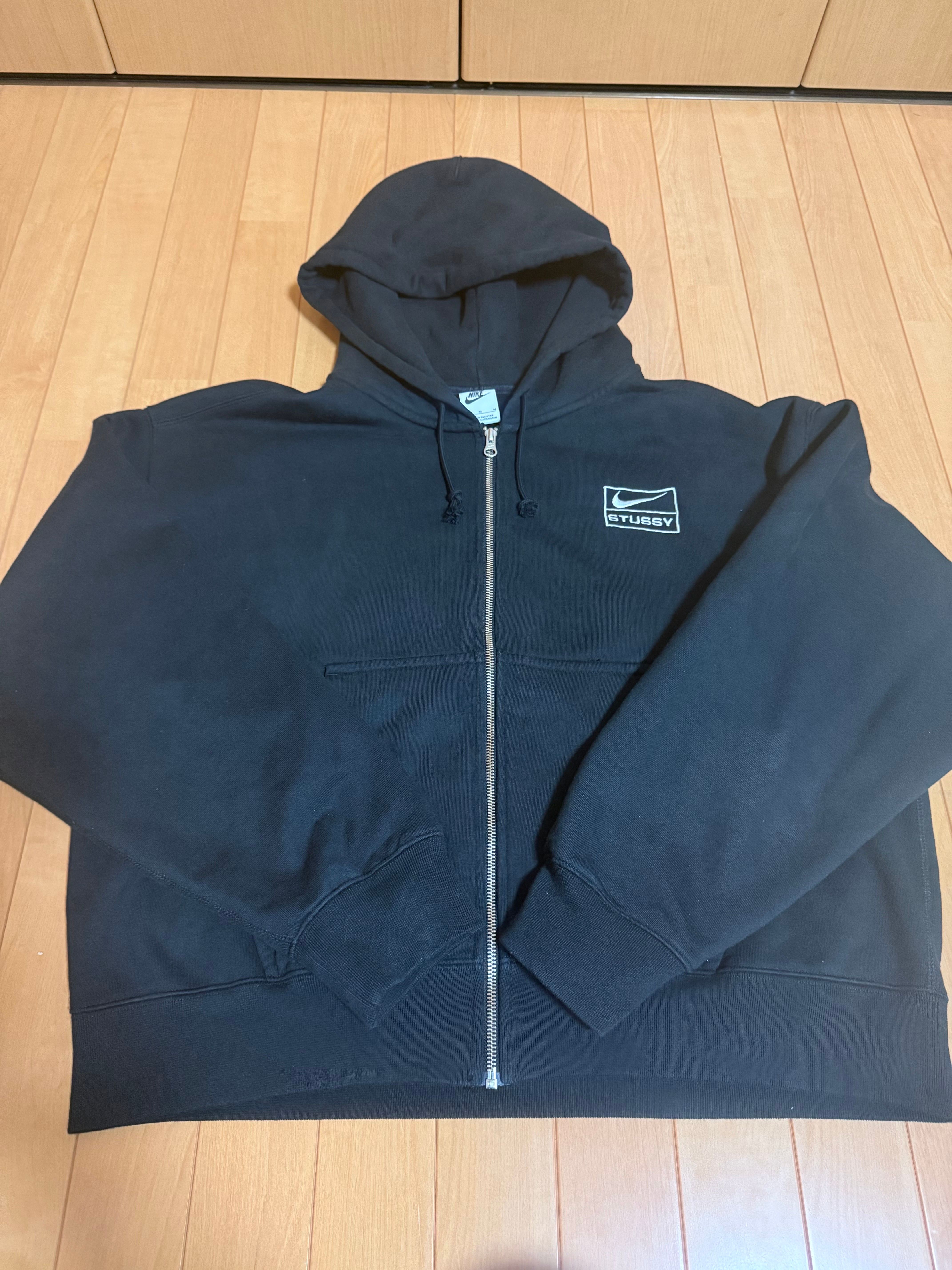 Stussy x Nike Stone Washed Fleece Zip Hoodie "Black" (US Size) FJ9175-010