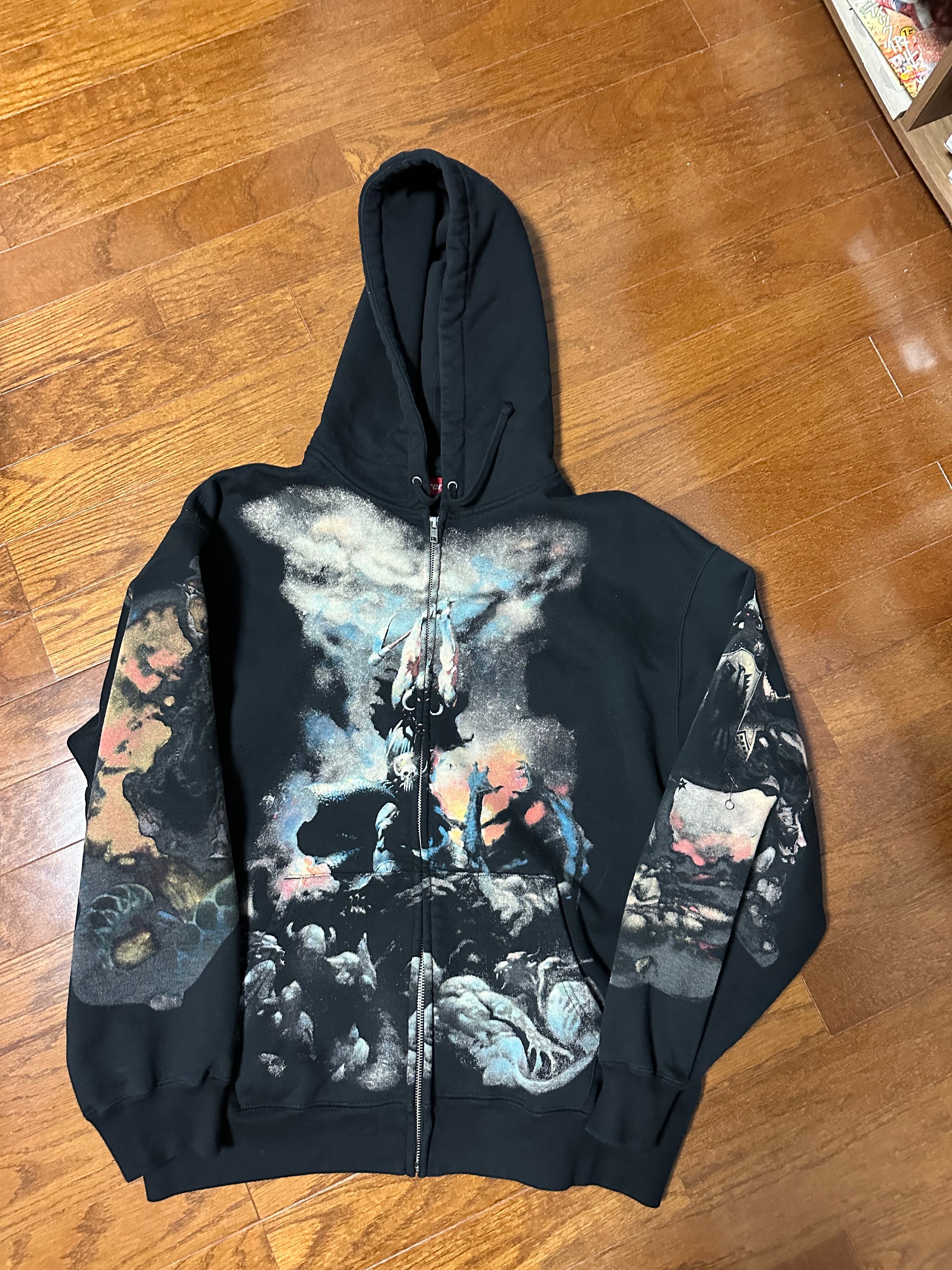Supreme x Frank Frazetta Zip Up Hooded Sweatshirt "Black"