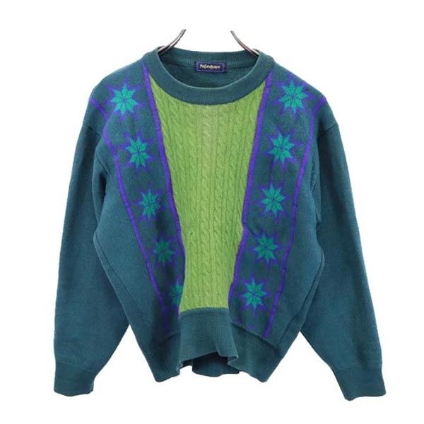 YVES SAINT LAURENT イヴサンローラン ウール 長袖 ニット M グリーン系 セーター