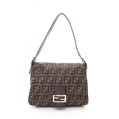 フェンディ FENDI マンマバケット ズッカ ショルダーバッグ バッグ キャンバス レザー レディース ブラウン系 / ブラック系 26325 【中古】