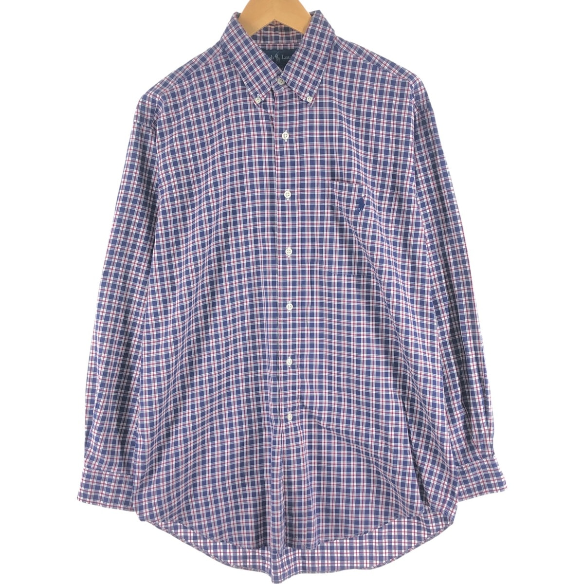 古着 ラルフローレン Ralph Lauren BLAKE 長袖 ボタンダウンチェックシャツ メンズM相当/eaa539258