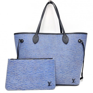 LOUIS VUITTON(ルイヴィトン)ネヴァーフルMM エピ イカットフラワー トートバッグ ポーチ付き ブルー ブラック レディース M40939【中古】