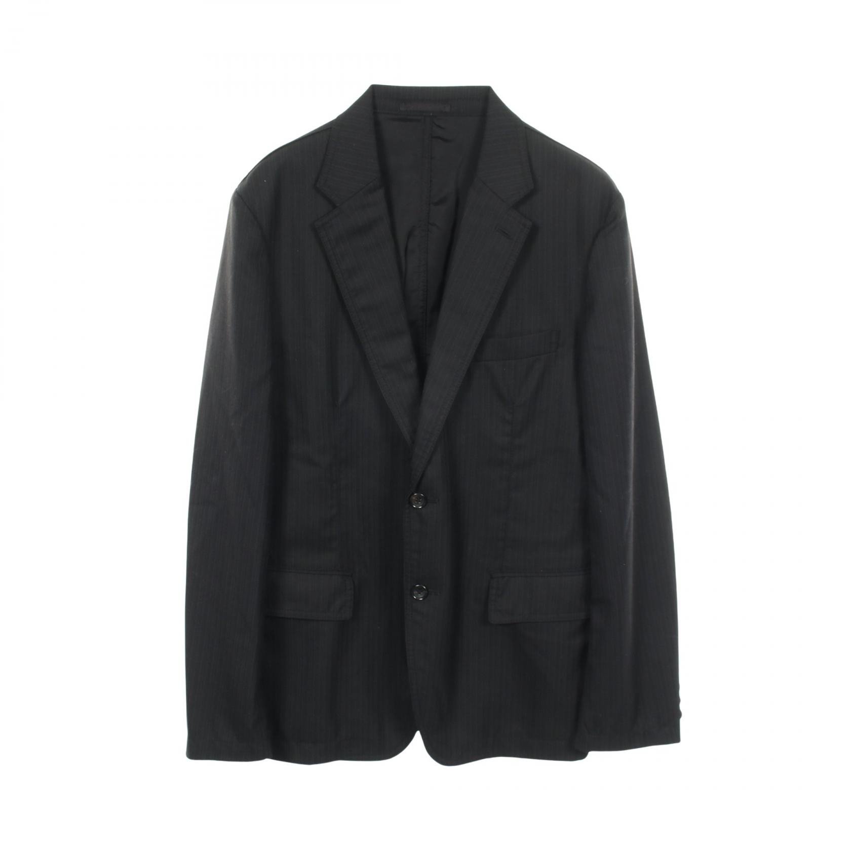コムデギャルソンオム COMME des GARCONS HOMME ストライプ テーラードジャケット 衣料品 アウター ウール メンズ ブラック系 【中古】