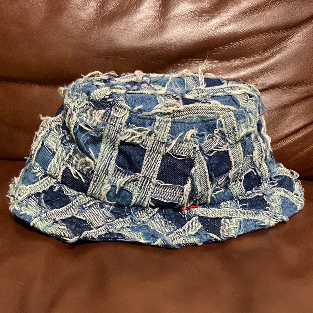 Supreme Frayed Patchwork Denim Crusher "Washed Blue"