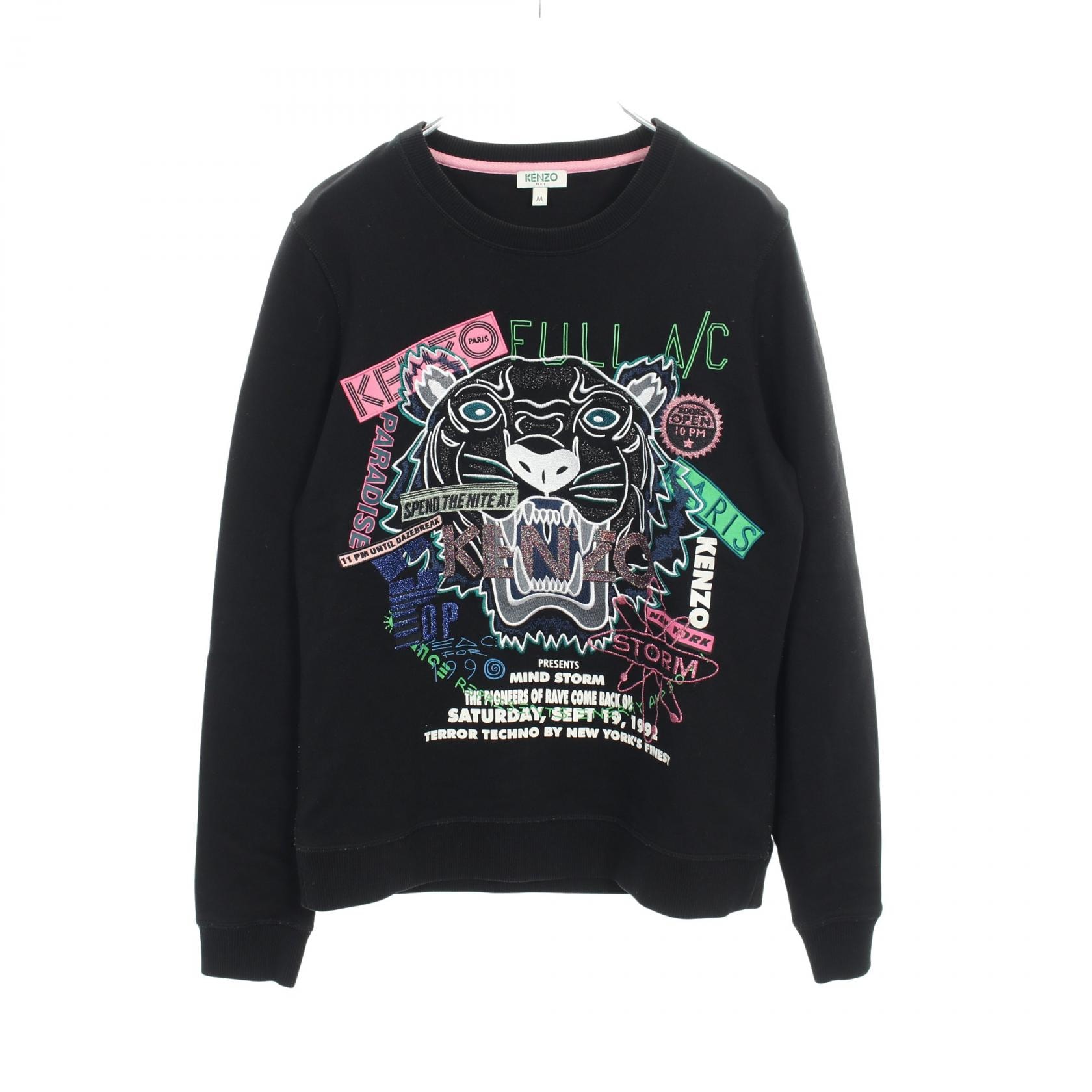 ケンゾー KENZO MIND STORM スウェット 衣料品 トップス コットン レディース ブラック系 / マルチカラー F752SW8504XG 【中古】 傷や汚れあり】ケンゾー KENZO MIND STORM スウェット 衣料品 トップス