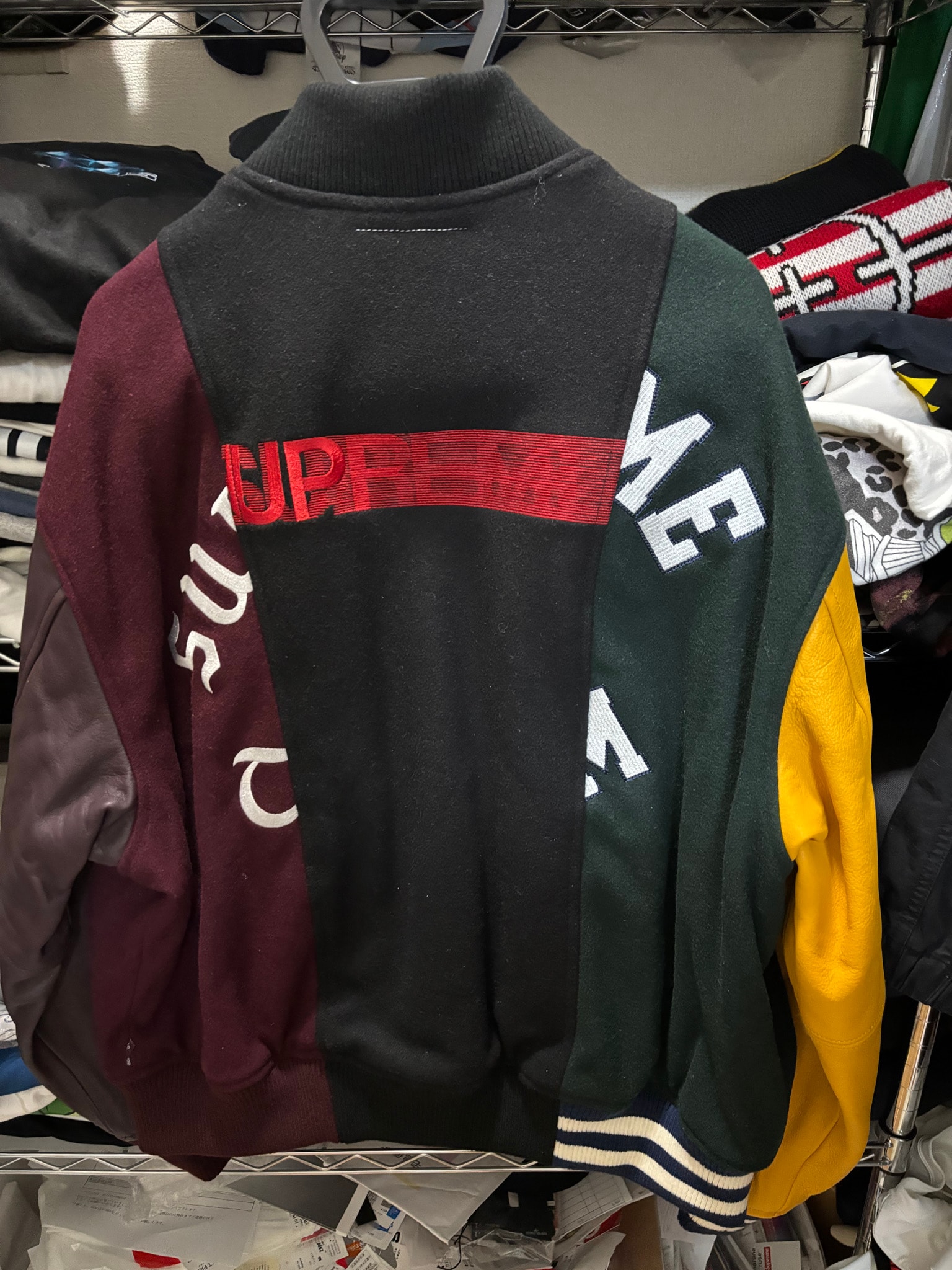 Supreme x MM6 Maison Margiela Split Varsity Jacket "Multicolor"