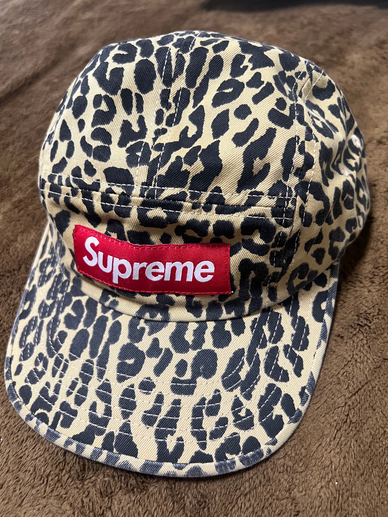 Supreme Washed Chino Twill Camp Cap "Leopard"(23FW)