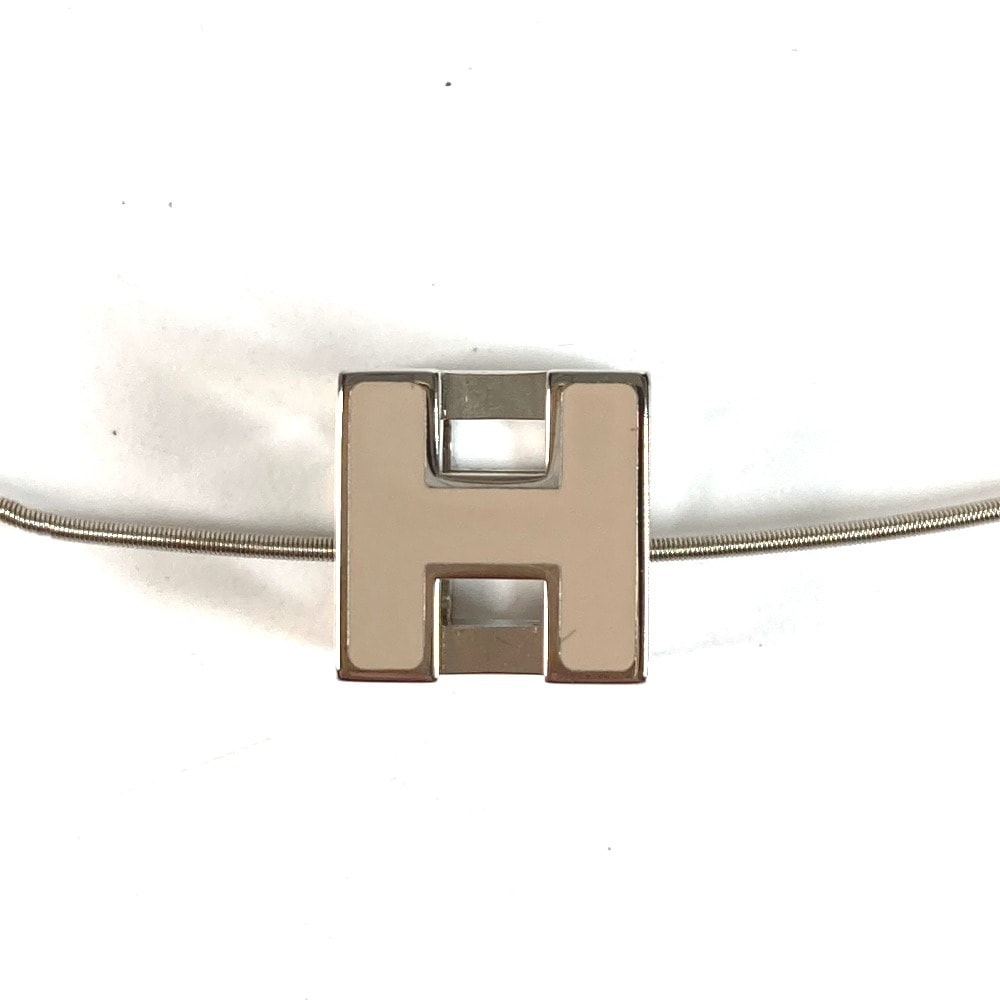 エルメス HERMES カージュドアッシュ Hキューブ アクセサリー Hロゴ チェーンネックレス ネックレス メタル ベージュ系