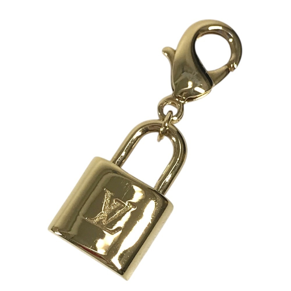 ルイヴィトン LOUIS VUITTON LVロゴ パドロック チャーム 不明 キーホルダー バックチャーム ペンダントトップ アクセサリー ネックレス チャーム メタル ゴールド 美品