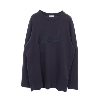 モンクレール MONCLER ロゴ刺繍 長袖Tシャツ 衣料品 トップス コットン メンズ ネイビー系 I10918D00002 【中古】