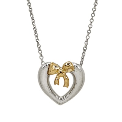 TIFFANY&Co. ティファニー ハート リボン コンビ ネックレス
ペンダント SV925 K18 750 シルバー 新品仕上済 レディース
【中古】