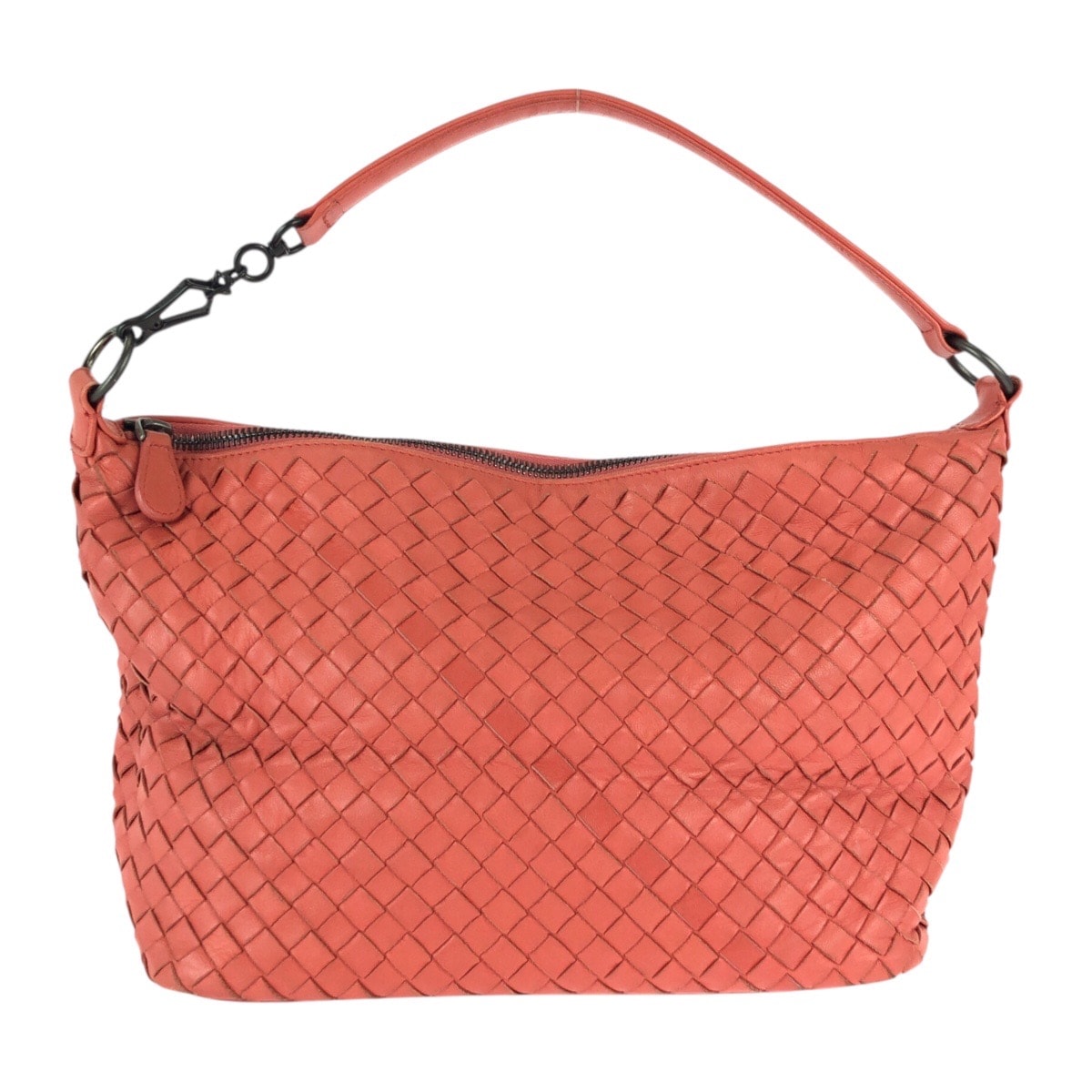 美品 BOTTEGAVENETA ボッテガヴェネタ イントレチャート ピンク サーモンピンク レザー ショルダーバッグ ハンドバッグ 601185 【中古】