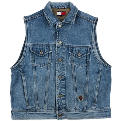 古着 90年代~ トミーヒルフィガー TOMMY HILFIGER デニムベスト メンズM相当 ヴィンテージ/eaa609774
