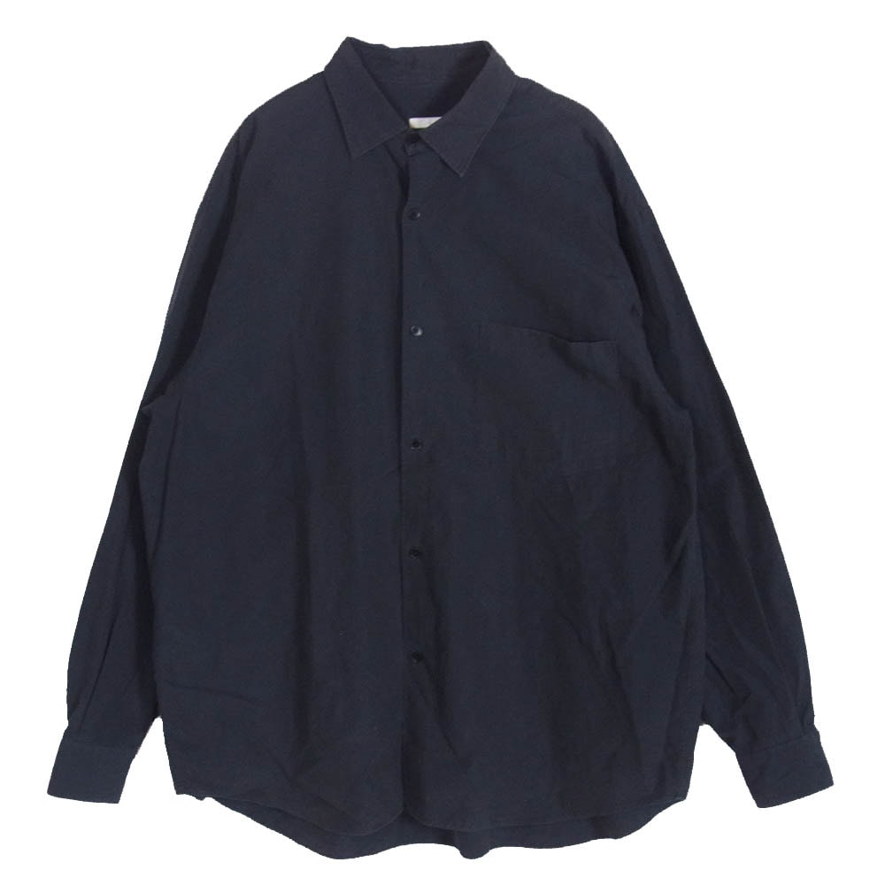 COMOLI コモリ 22SS V01-02001 コモリシャツ 長袖 コットン シャツ ブラック系 2【中古】
