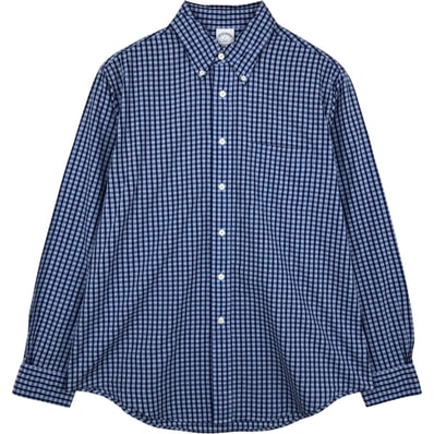 古着 ブルックスブラザーズ Brooks Brothers 346 ギンガムチェック 長袖 ボタンダウンチェックシャツ メンズL相当/eaa614057