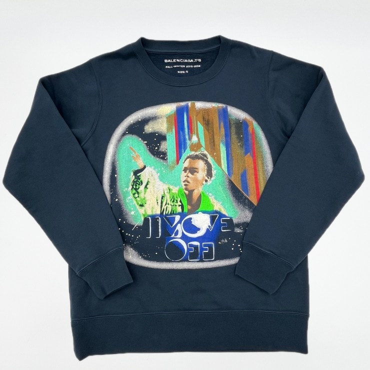 BALENCIAGA(バレンシアガ)Star Wars プリント スウェットシャツ アーカイブ トレーナー ネイビー コットン メンズ サイズS【中古】