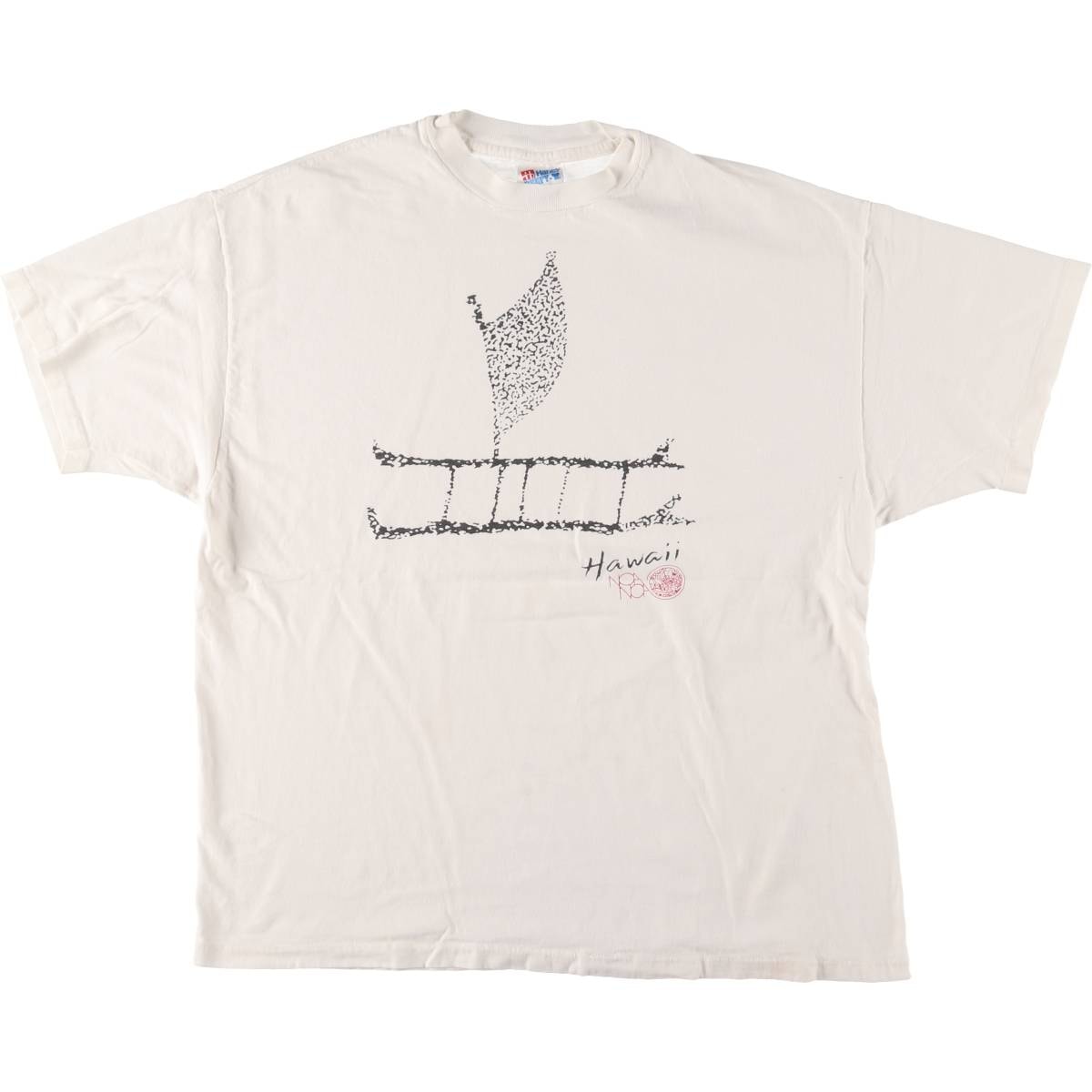 古着 90年代 ヘインズ Hanes アウトリガーカヌー プリントTシャツ USA製 メンズXL相当 ヴィンテージ/eaa561666