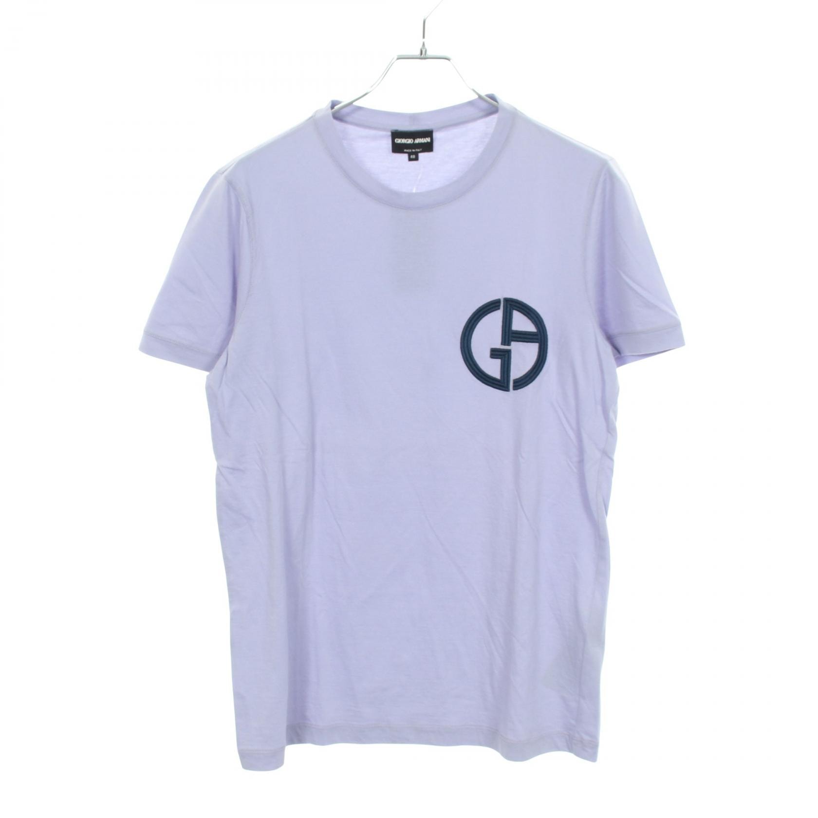 ジョルジオアルマーニ GIORGIO ARMANI ロゴ クルーネック 半袖Tシャツ 衣料品 トップス コットン メンズ パープル系 PST12J 【中古】