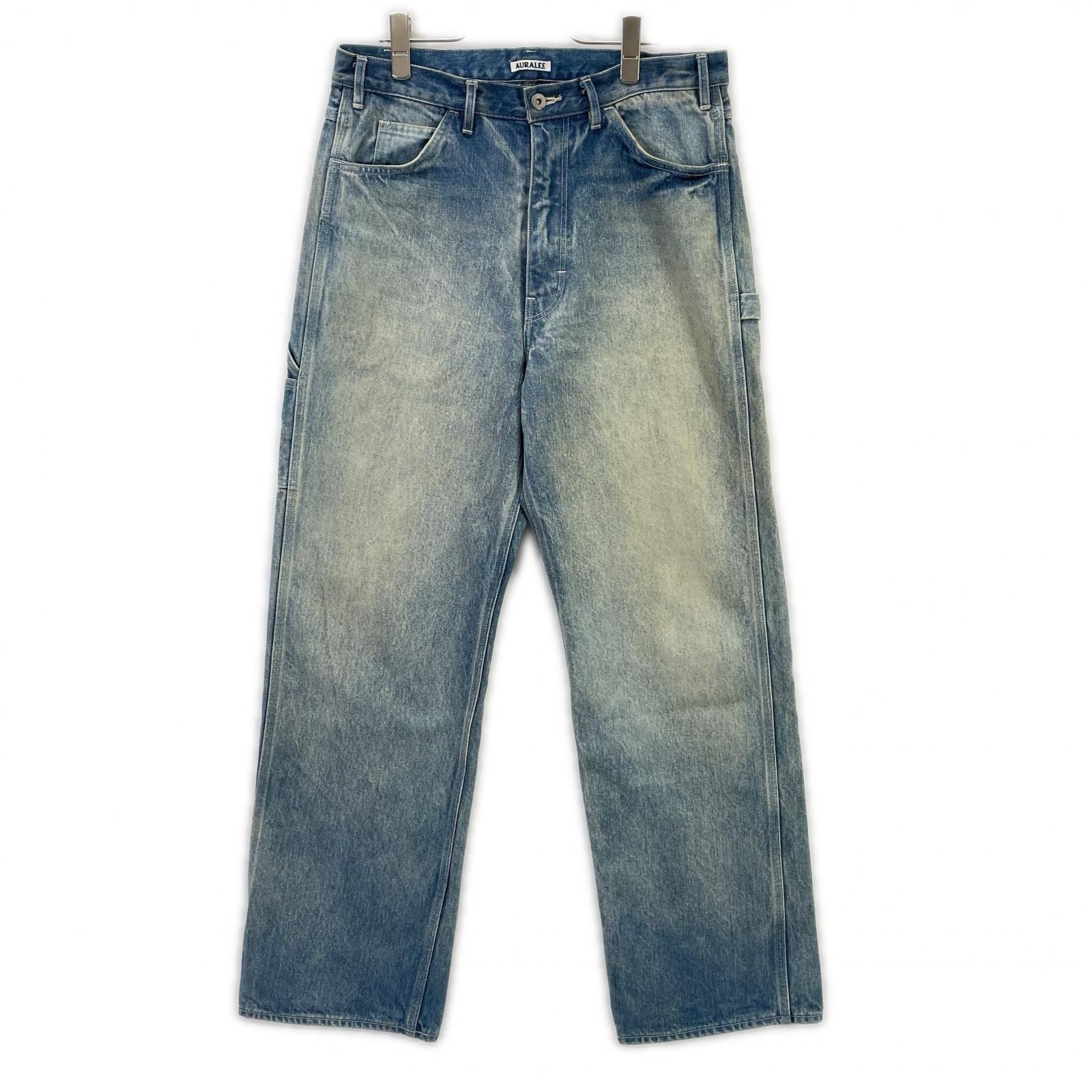 オーラリー A24AP01DH フェードインディゴ SELVEDGE FADED HEAVY DENIM PAINTER PANTS ヴィンテージ加工ペインターデニムパンツ 3