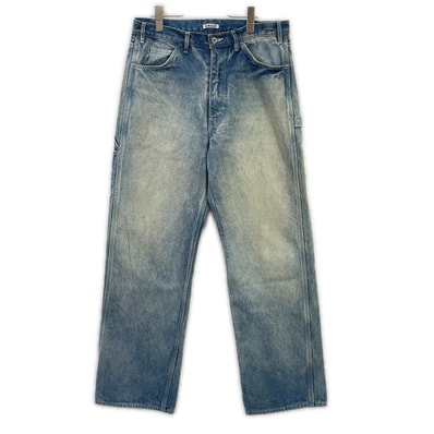 オーラリー A24AP01DH フェードインディゴ SELVEDGE FADED HEAVY DENIM PAINTER PANTS ヴィンテージ加工ペインターデニムパンツ 3
