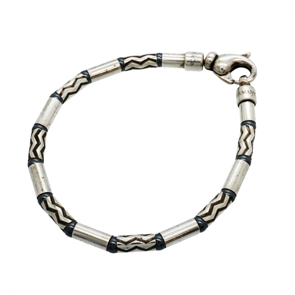 ★SALE【6jgb0439-k】ティファニー ブレスレット アズテック/ジグザグ シルバー925 ヘマタイト グレー【中古】メンズ レディース ユニセックス