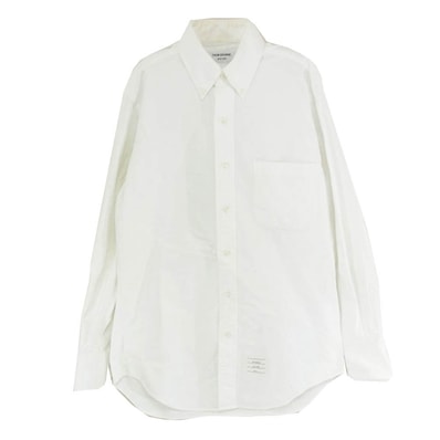 THOM BROWNE トムブラウン 長袖シャツ 01113A4002 オックスフォード 長袖 ボタンダウン シャツ ホワイト系 2【中古】