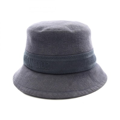ディオール Dior デニム ボブハット バケット ハット 帽子 コットン レディース ネイビー系 / アイボリー系 12DDN923A133 【中古】