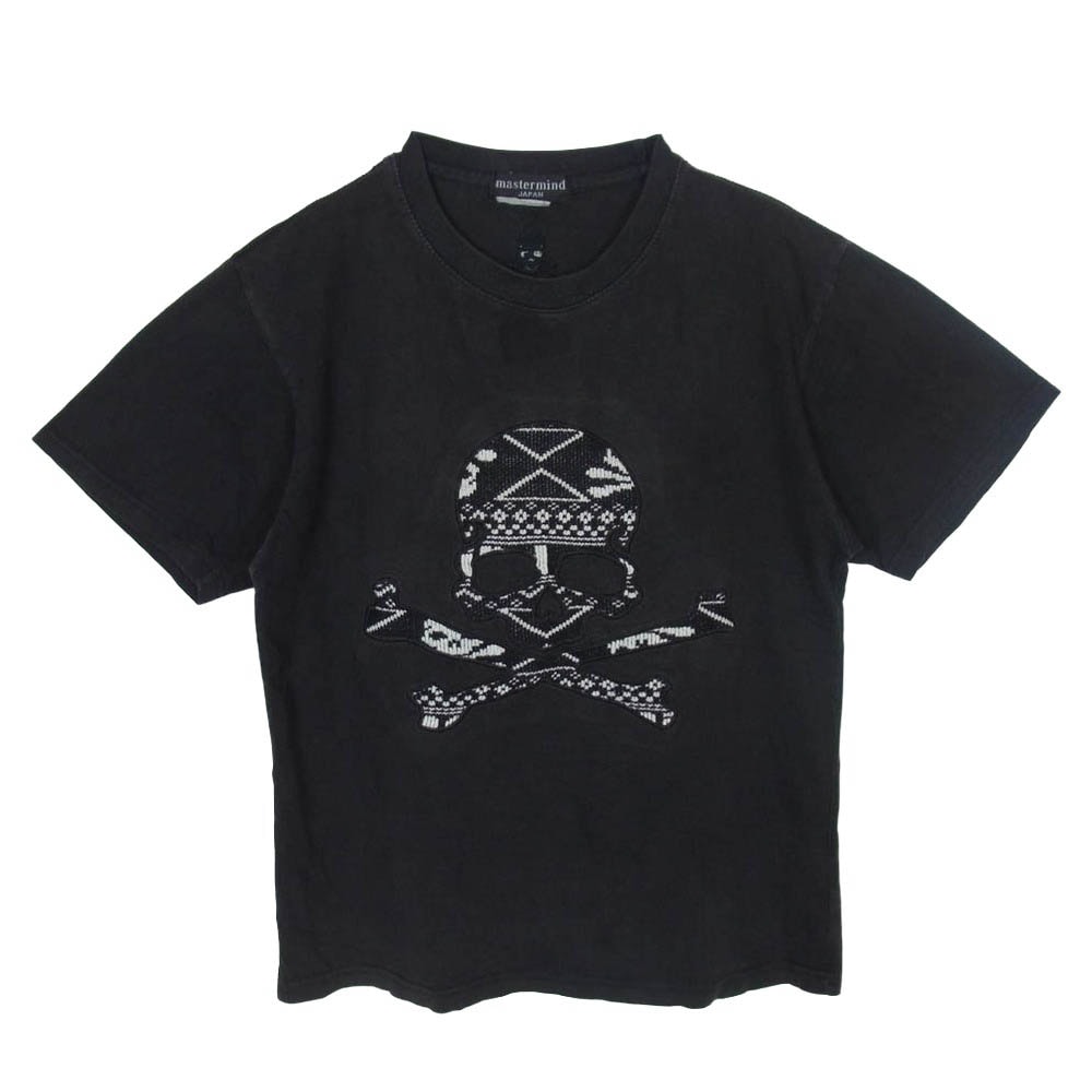 mastermind JAPAN マスターマインドジャパン SS5233 ニット地 スカル ドクロ 半袖 Tシャツ カットソー ブラック系【中古】