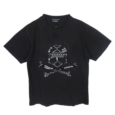 mastermind JAPAN マスターマインドジャパン SS5233 ニット地 スカル ドクロ 半袖 Tシャツ カットソー ブラック系【中古】