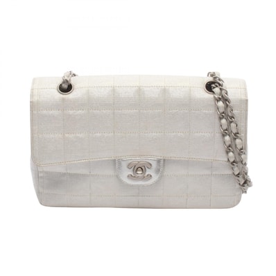 シャネル CHANEL ニュートラベルライン ショルダーバッグ バッグ レザー ナイロンキャンバス レディース シルバー系 【中古】