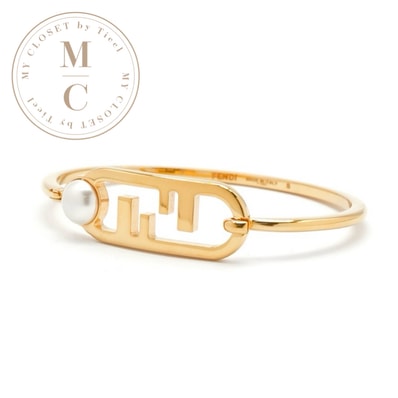 フェンディ FENDI オーロック ブレスレット バングル パール ゴールド