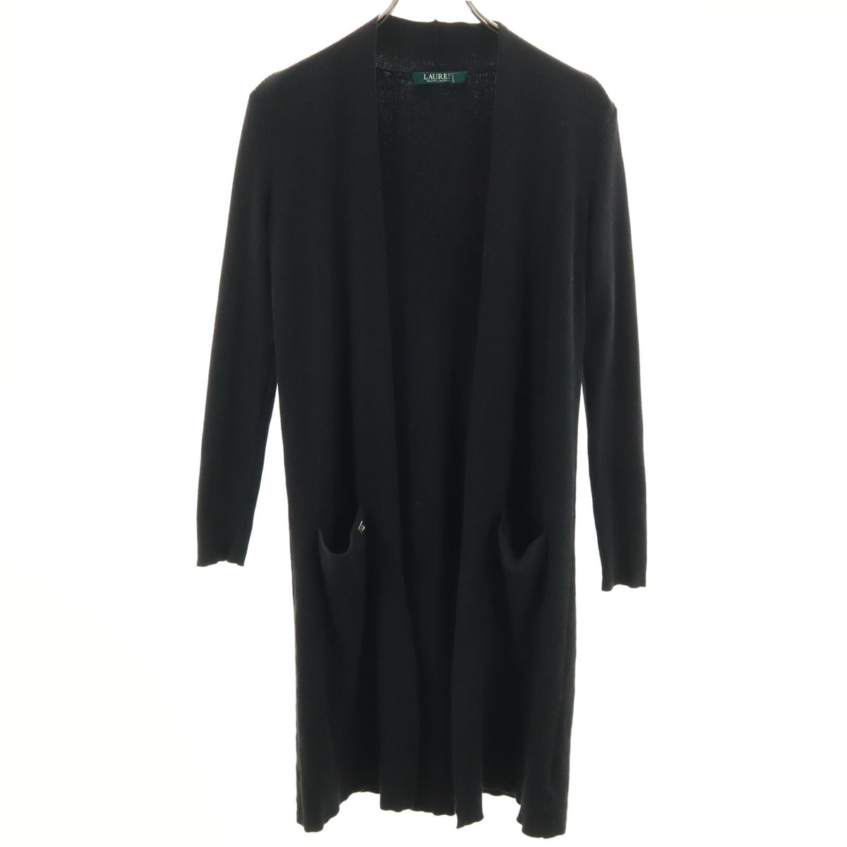 LAUREN RALPH LAUREN ローレンラルフローレン 長袖 ロング リブ ニットカーディガン XS ブラック