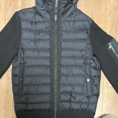 MONCLER Hooded Down Knit Jacket "Black"