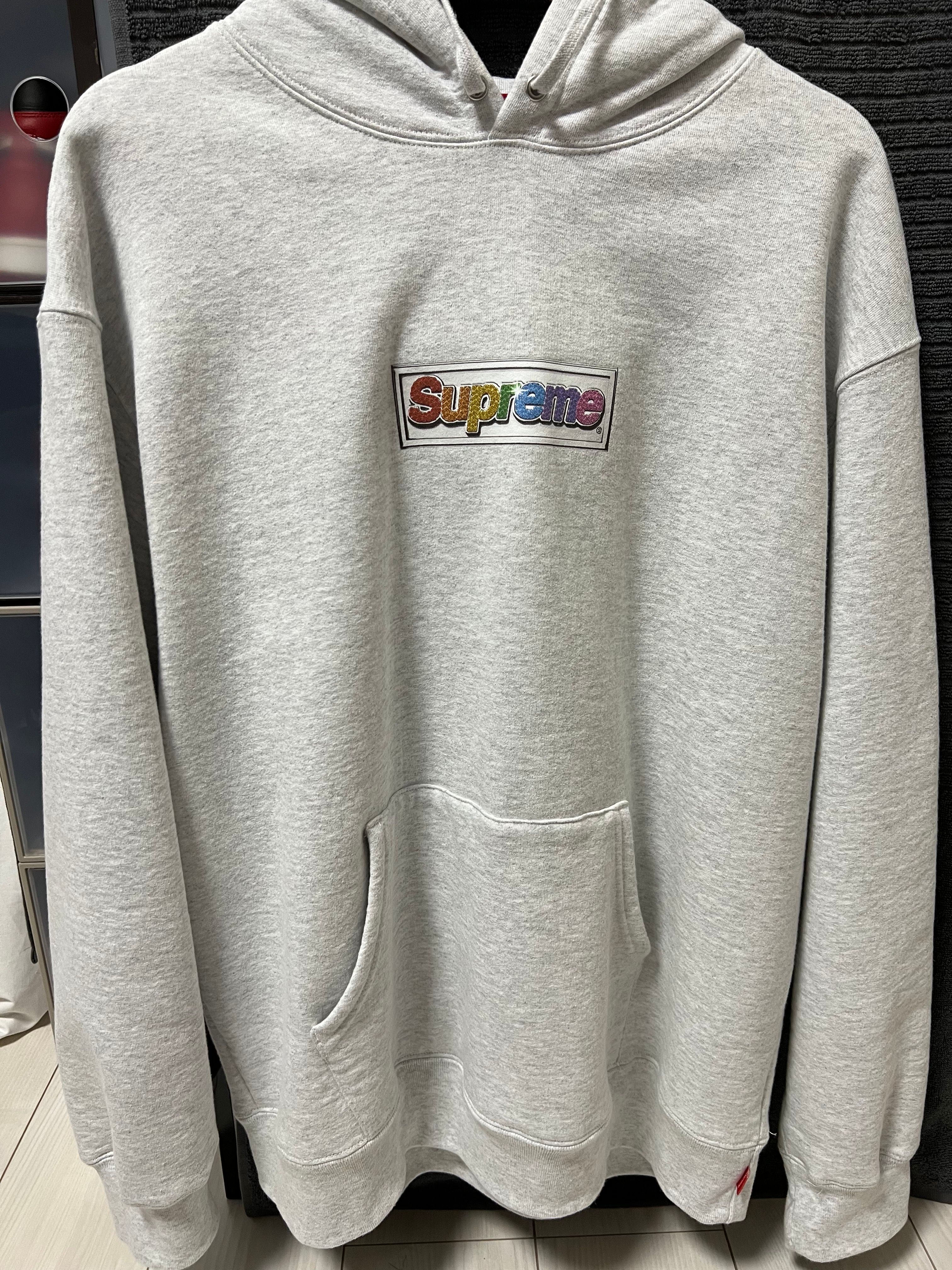 Supreme Bling Box Logo Hooded Sweatshirt "Ash Grey"