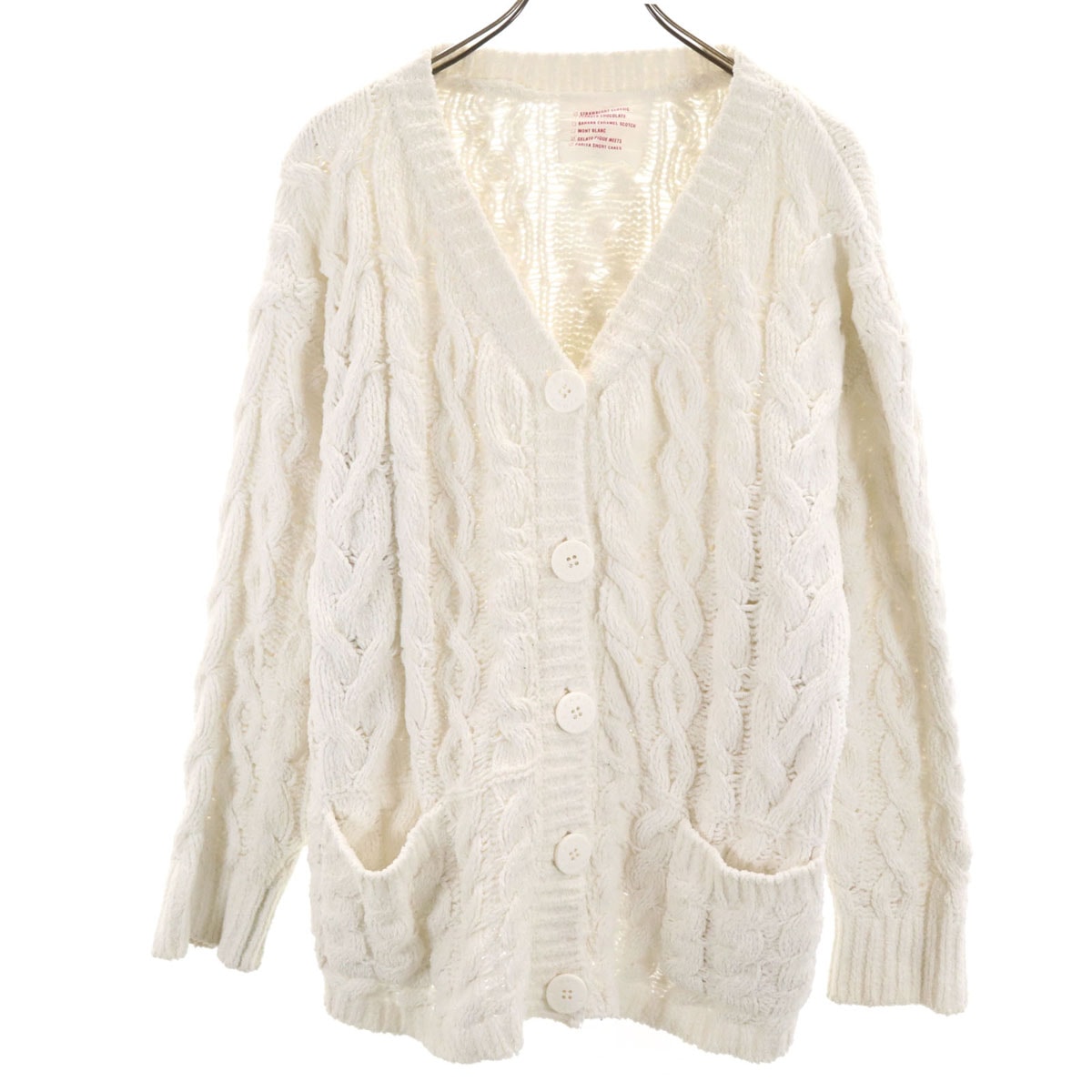 gelato pique ジェラートピケ PARIYA パリヤ コラボ 長袖 Vネック カーディガン F ホワイト ルームウェア