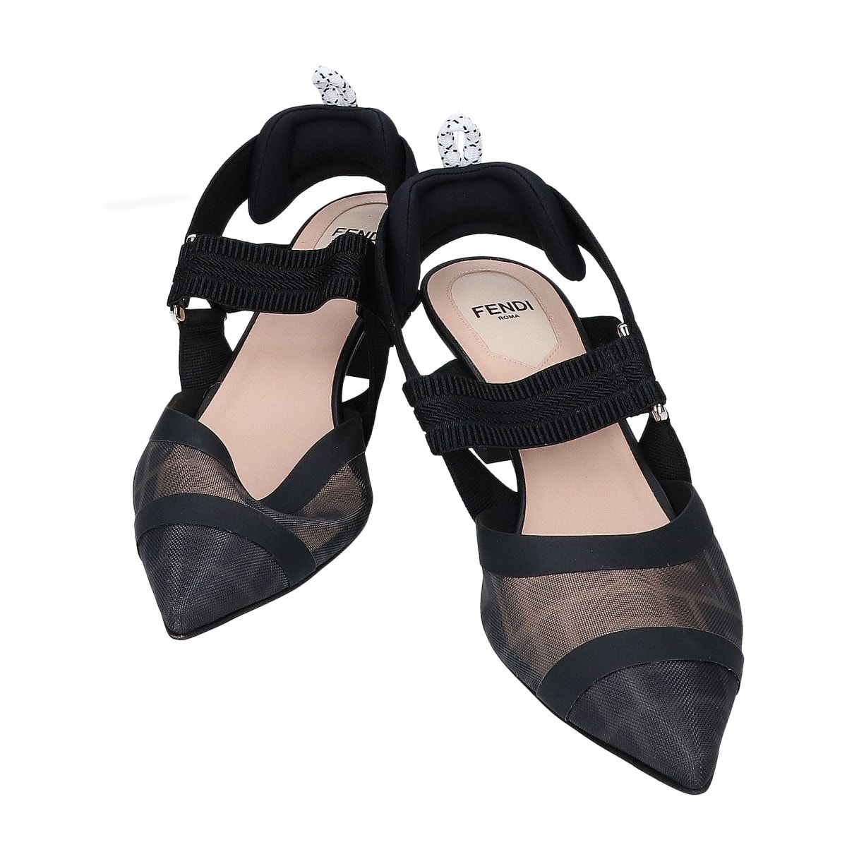 フェンディ 【美品】コリブリ メッシュ スリングバック パンプス 36 1/2