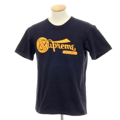 【中古】シュプリーム Supreme 2024年春夏 Records Tee コットン 半袖Tシャツ ネイビー【サイズS】【メンズ】