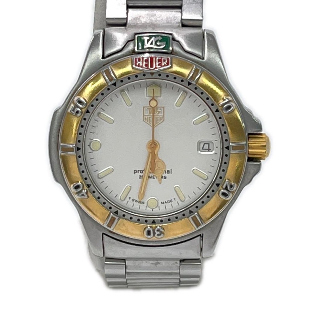 TAG HEUER タグホイヤー 腕時計 クオーツ 200 METERS ステンレプロフェッショナル ススチール アイボリー ベゼル緩い 995.713