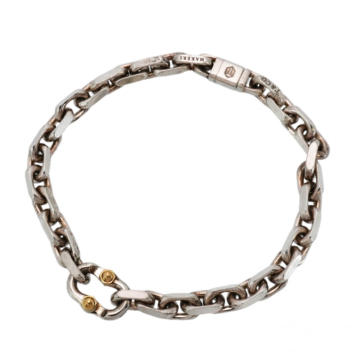 【6jcb0876-k】ティファニー ブレスレット メイカーズ/ナロー K18YG イエローゴールド シルバー925【中古】メンズ レディース ユニセックス