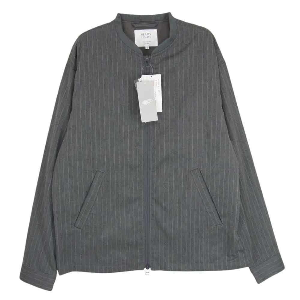 BEAMS ビームス ブルゾン 51-18-0327-012 LIGHTS ライツ KOMATHERMO ピンストライプ ダブルジップ ブルゾン グレー系 L【美品】【中古】