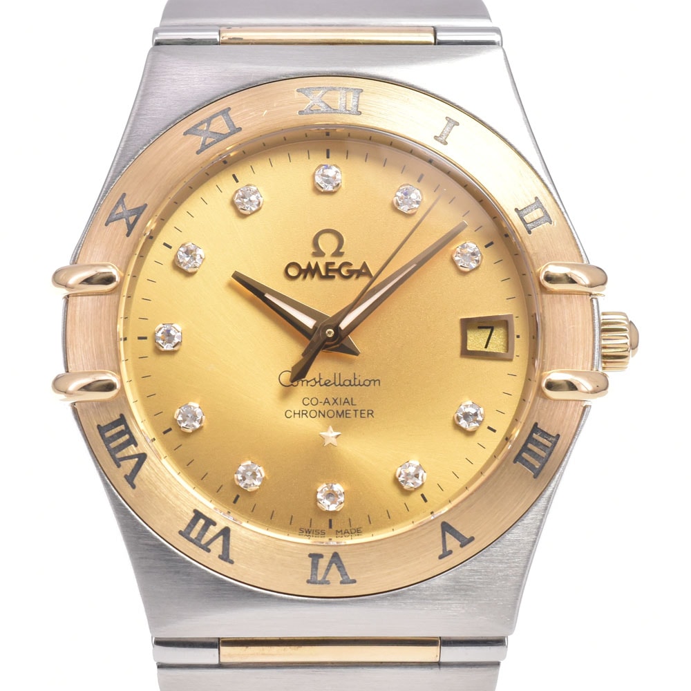 オメガ OMEGA 111.20.36.20.58.001 コンステレーション コーアクシャル 11Pダイヤモンド ゴールド メンズ 美品 保証書付き 腕時計 H#150037